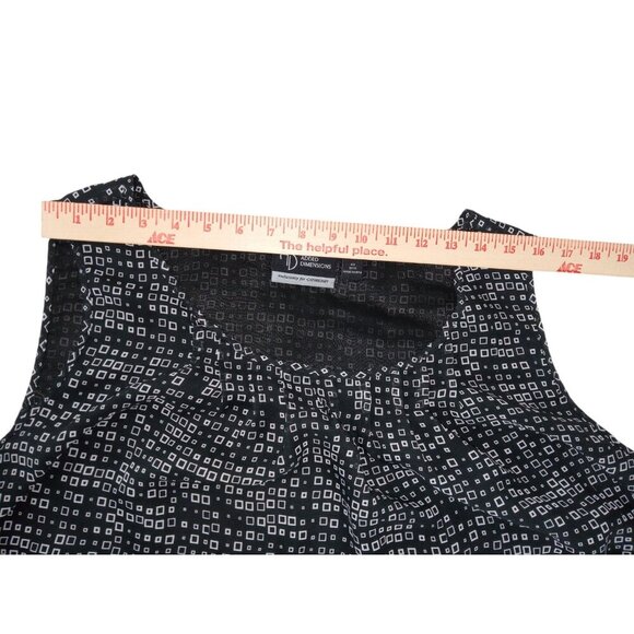 Added Dimensions Womens Top Black Lined Sleeveless Geometric Blouse Size 4X Plus - Picture 9 of 12